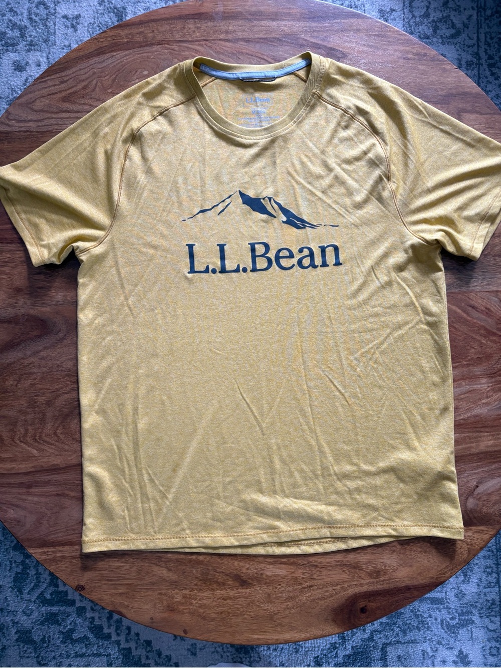 L.L. Bean Short-Sleeve Mountain Logo Tee in Mustard